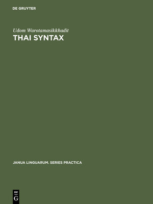 cover image of Thai Syntax